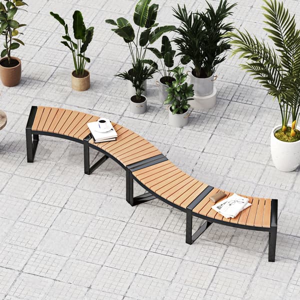Terrassebænk, 146×58×46 cm, Gul Sort , Star