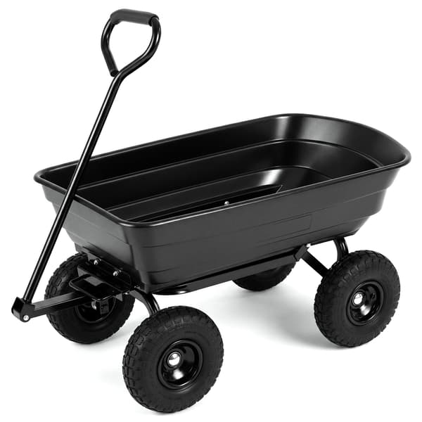 Havevogn 75 L 110x52x50 cm sort