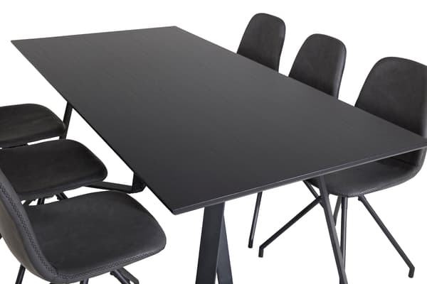 Spisebord og stole sæt Marina og Polar sort