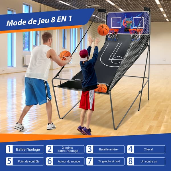 Basketball arkadespil foldbart 110x208x206 cm navy