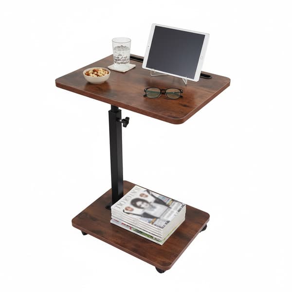 Sidebord Højdejusterbar 40x30x48–84 cm Brun Sort, Kodustaar