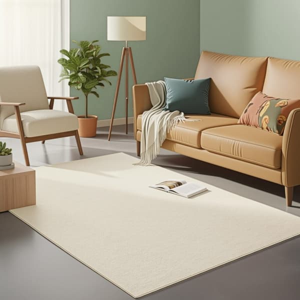 Teppe 160x230 cm Beige, Materiale: Polyester filt TPR (termoplastisk gummi)