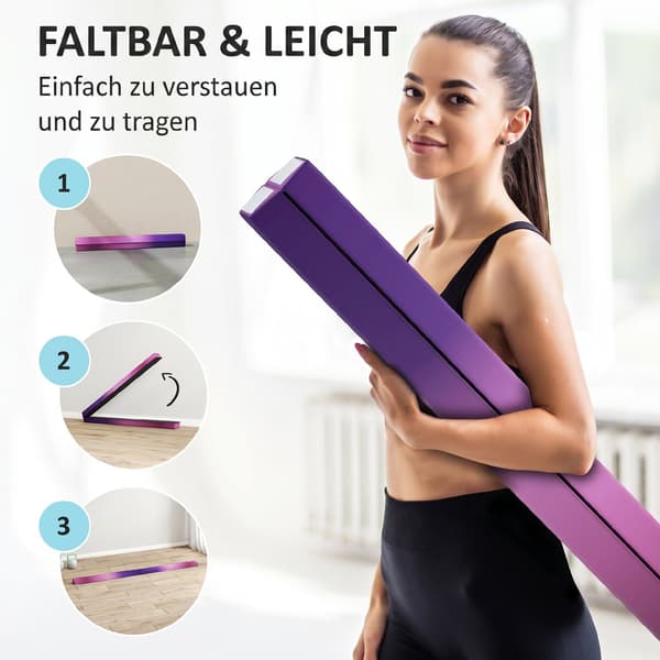 Balancebalk 236x10x6,5 cm violet/lyserød