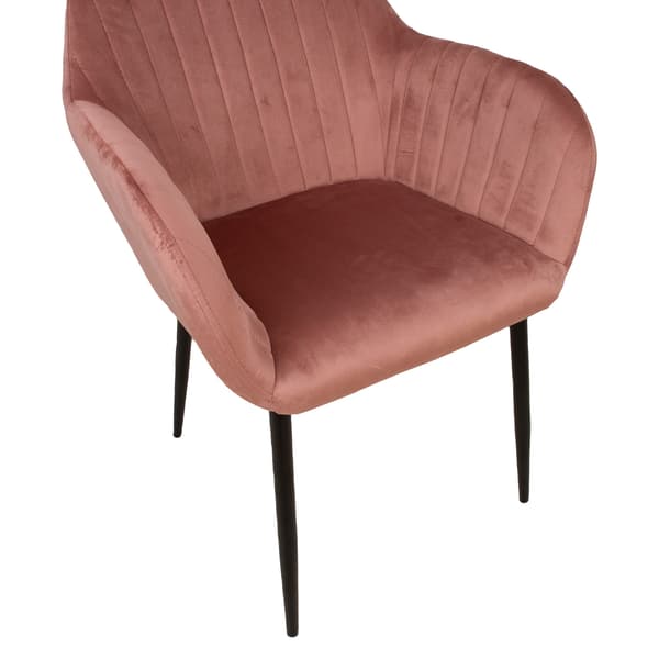 Stol Evelin 58x59x81 cm Pink Fløjl Stof