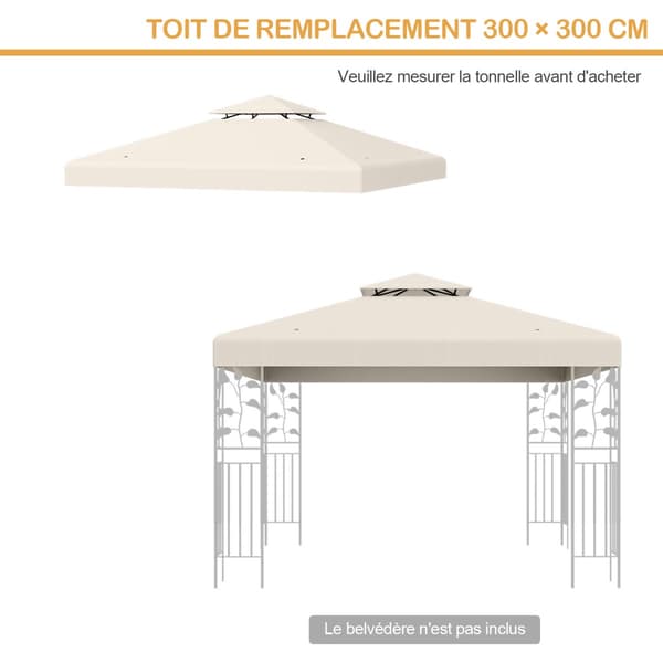 Erstatningsmarkise til pavillon 300x300 cm beige