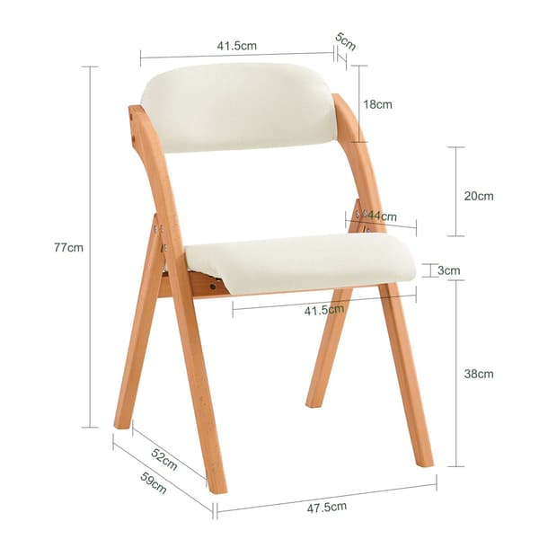 Fällstolsset, 47,5x59x77 cm, Vit, Trä