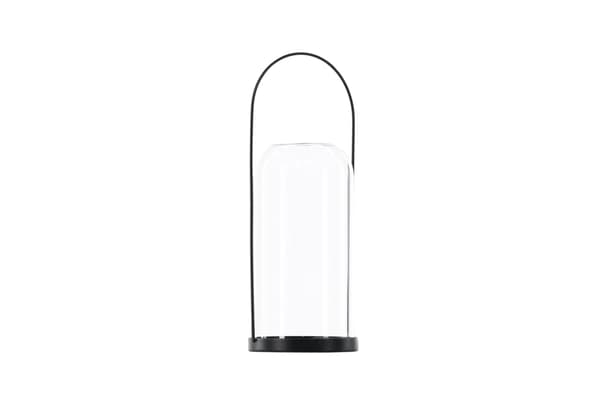 Lanterne Flora 35x13 cm Sort Glas
