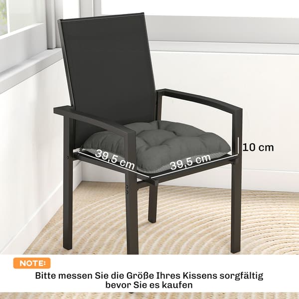 Sittdyna Set 39,5x39,5x10 cm Mörkgrå Polyester