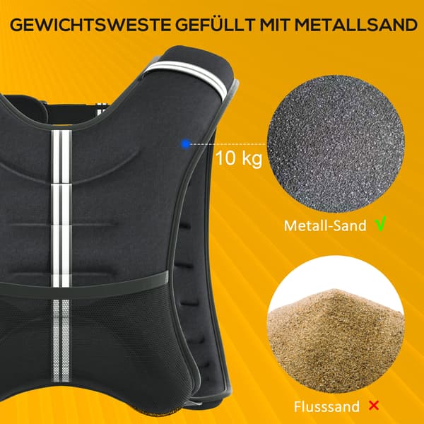 Vægtvest, 40 x 35 cm, Sort