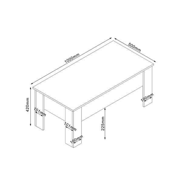 Soffbord HANNES 100x50x42 cm rustik förvaring