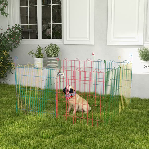 Pet Playpen modulär design Ø156x60 cm multifärgad