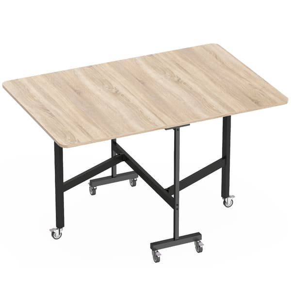 Sammenklappeligt spisebord 120x80x73 cm egetræ