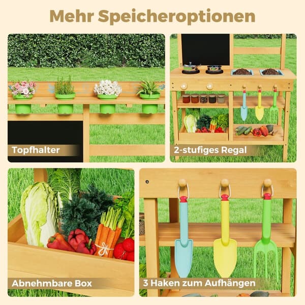 Mud Kitchen, 79x32x95 cm, Natur, Træ