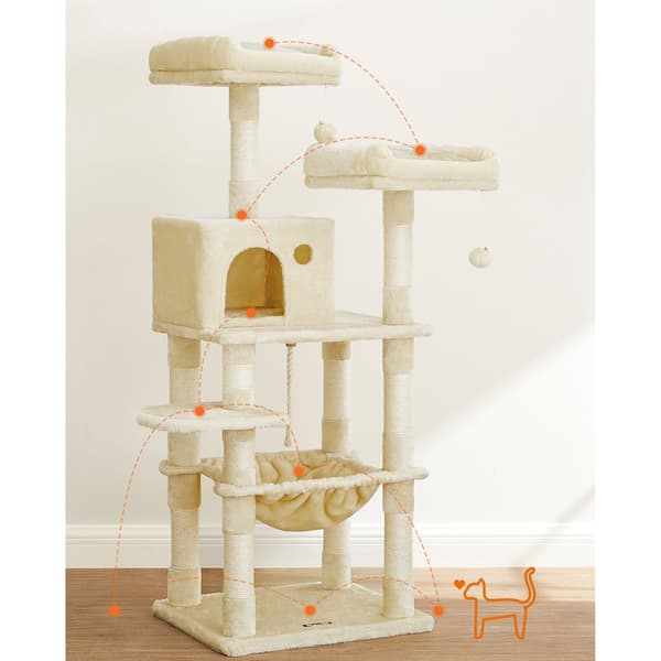Kattträd 143x55x45 cm Beige