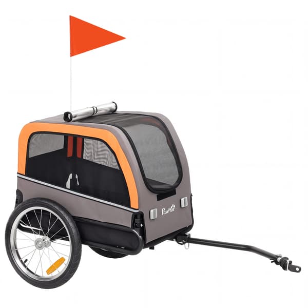 Hundecykelanhænger 127,5x57,5x75,5 cm Orange Polyester