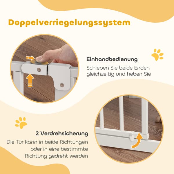 Hundegitter justerbart 75-145x76 cm hvid
