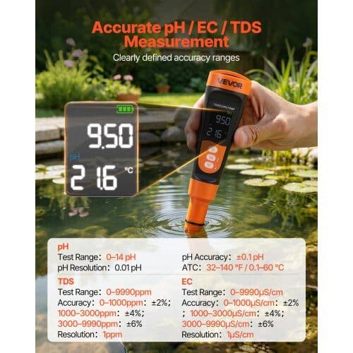 pH-mittari MF02 40x40x185 mm oranssi/musta