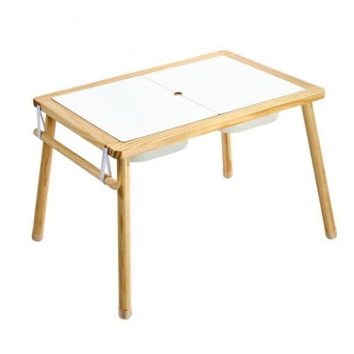 Sensoriskt bordset med 2 pallar 81,5x60x50,5 cm trä