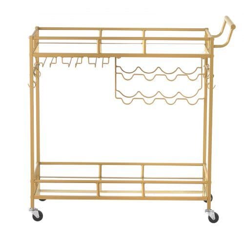 Barvagn 2 våningar 88x35x89 cm guld