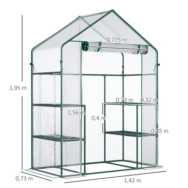 Drivhus, 142x73x195 cm, Transparent
