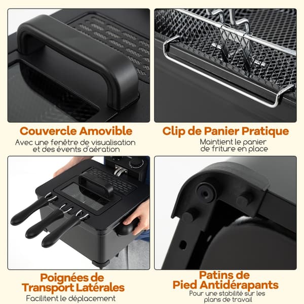 Elektrisk frituregryde 5 L 50x35,5x23 cm sort