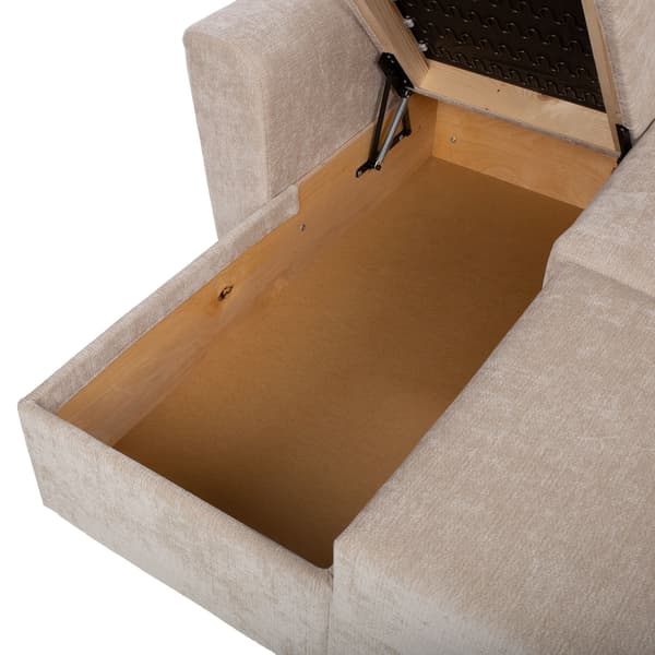 Hörnbäddsoffa INGA 217x160x88 cm Beige Tyg