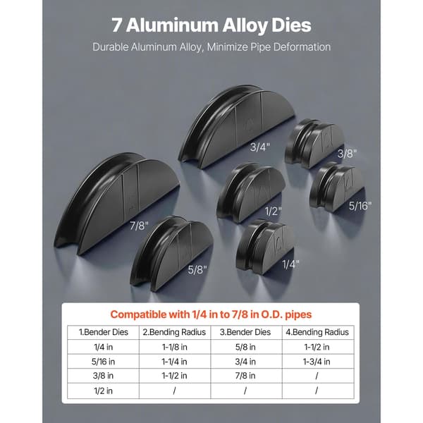 Hydraulisk rørbukker-sæt, 6–22 mm, aluminiumslegeringsforme, HVAC værktøjssæt