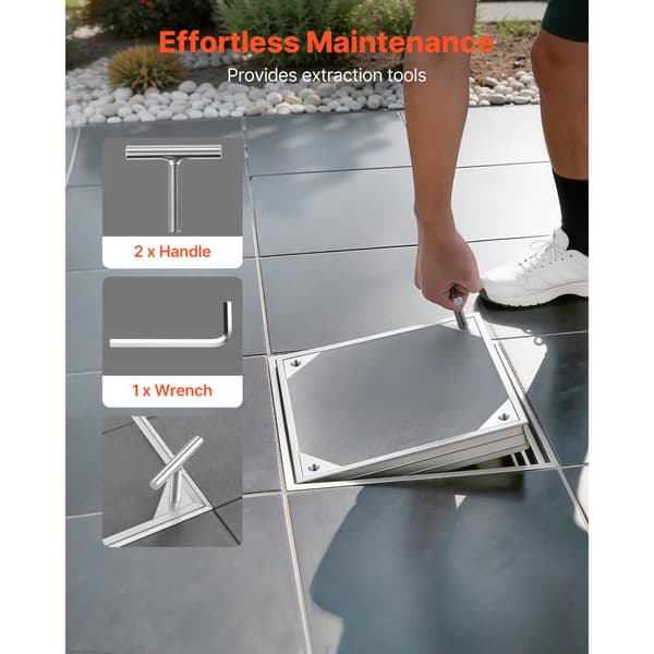 Brunnslock med ram, 30x30x5,5 cm, aluminiumlegering
