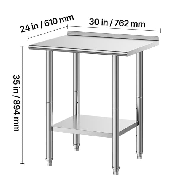 Arbejdsbord 61x76x89.4 cm Rustfrit Stål
