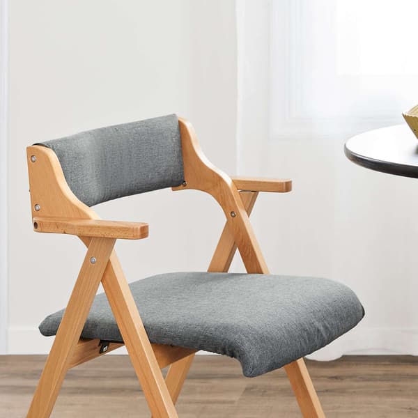 Sammenklappelig spisebordsstol 61,5x56x77,6 cm grå, træ