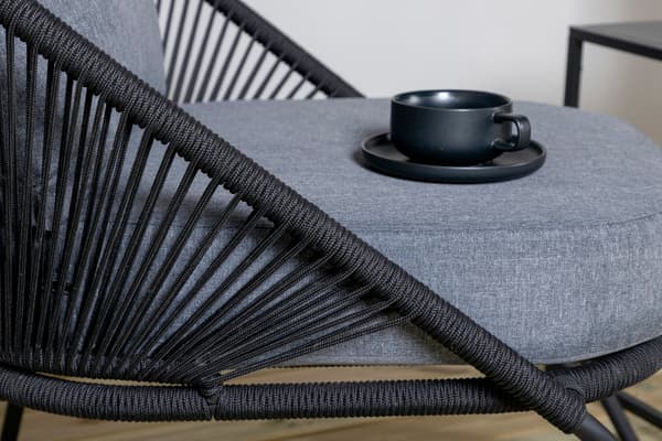 Lounge-tuoli Lindos 52x60 cm Musta polyesterinaru