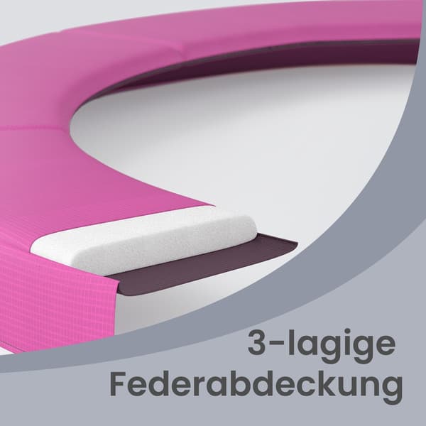 Trampolin 305x256 cm Rosa Stål