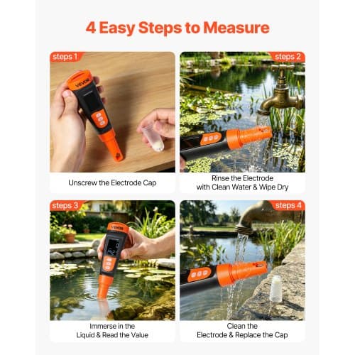 TDS-meter A6 0-9990 ppm 40x40x183,5 mm orange/sort