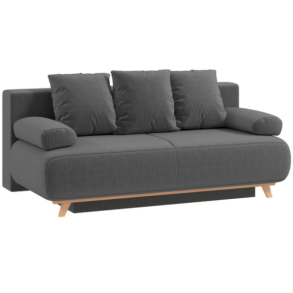 Soffa med justerbar ryggstöd 188x100x84 cm grå