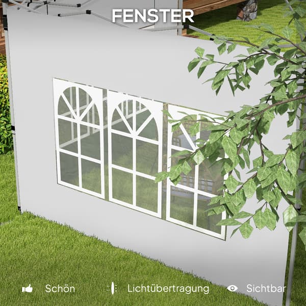 Pavillon Sidepanel Sæt, 295x195 cm, Hvid, Vandtæt