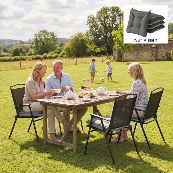 Istuintyynysetti 39,5x39,5x10 cm Tummanharmaa Polyesteri