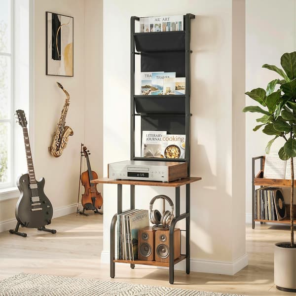 CD-reol 50x48,5x144 cm Brun Metal