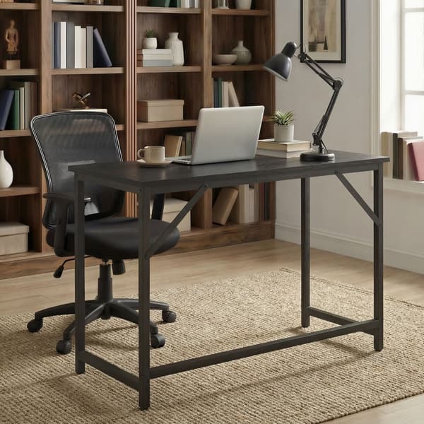 Computerbord 50x100x75 cm Sort Stål