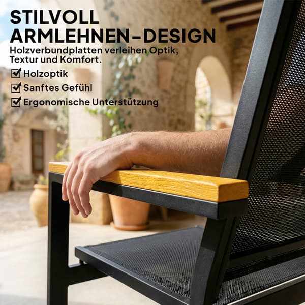 Havemøbelsæt 110x63,5x84 cm Sort Metal
