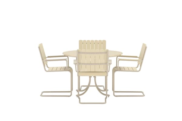 Spisebordssæt, Holmsund, Beige, Polywood