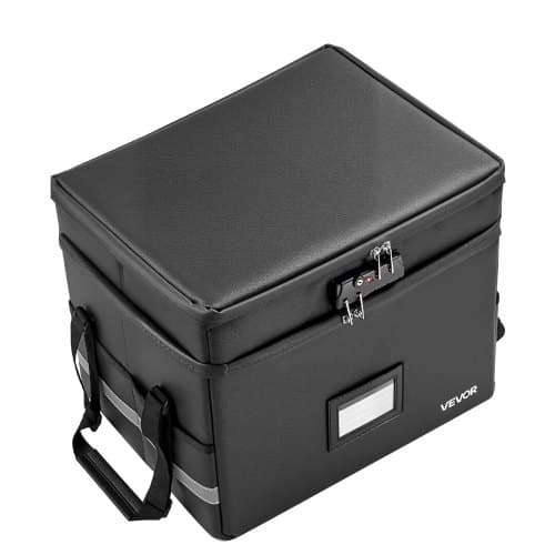 Brandsikker dokumentboks 42x33,5x35 cm sort, opbevaring
