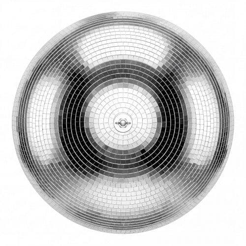 Spejldiskokugle, 600 mm, sølv, med ophængsring