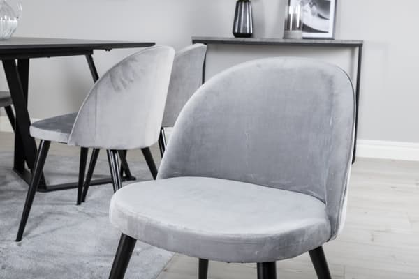 Spisebord og stol sæt Marina sort lys grå