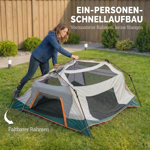 Campingtält 350x350x205 cm Grönt Polyester