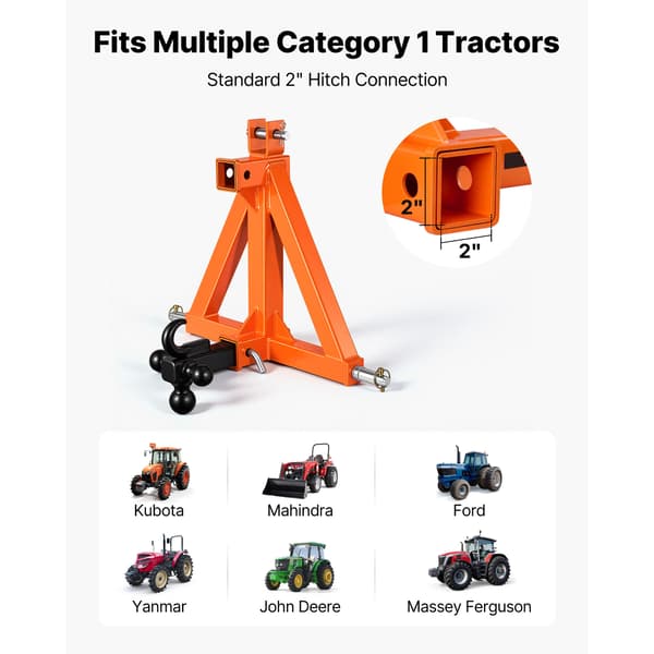 Trailertræk 550x165x545 mm Orange Stål