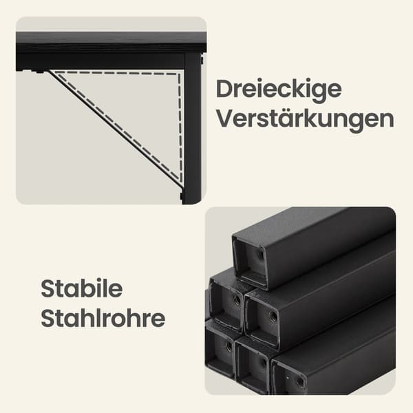Computerbord 50x100x75 cm Sort Stål