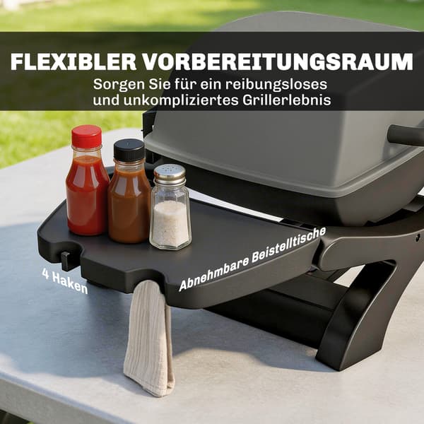 Gasgrill 102x48x38 cm Sort Støbejern