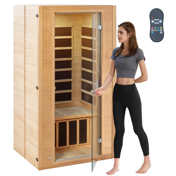 Infrarød sauna, 101x90x186 cm, Hemlock-træ