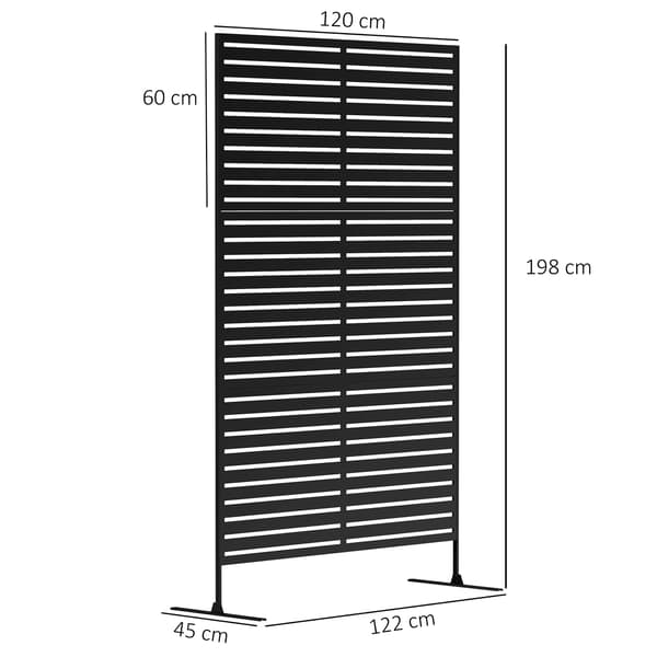 Rumdeler, 122x45x198 cm, Sort