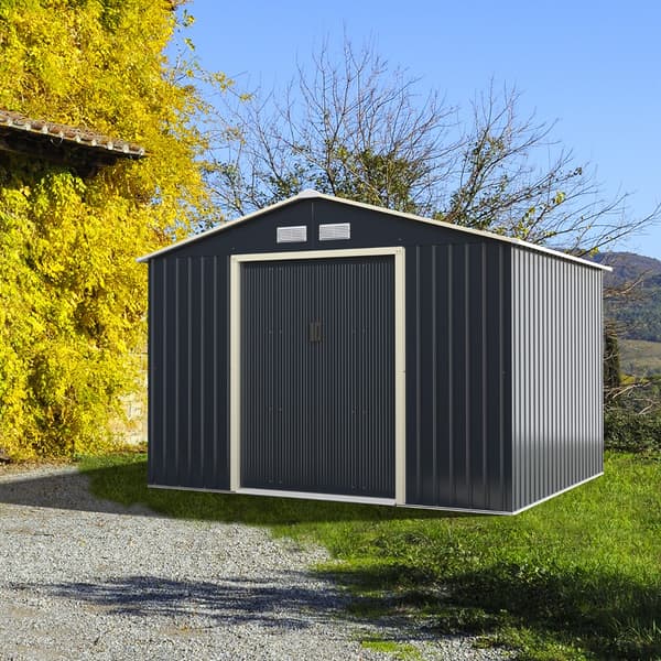 Utomhusförråd, 340x319x210 cm, Grå, Stål , Star